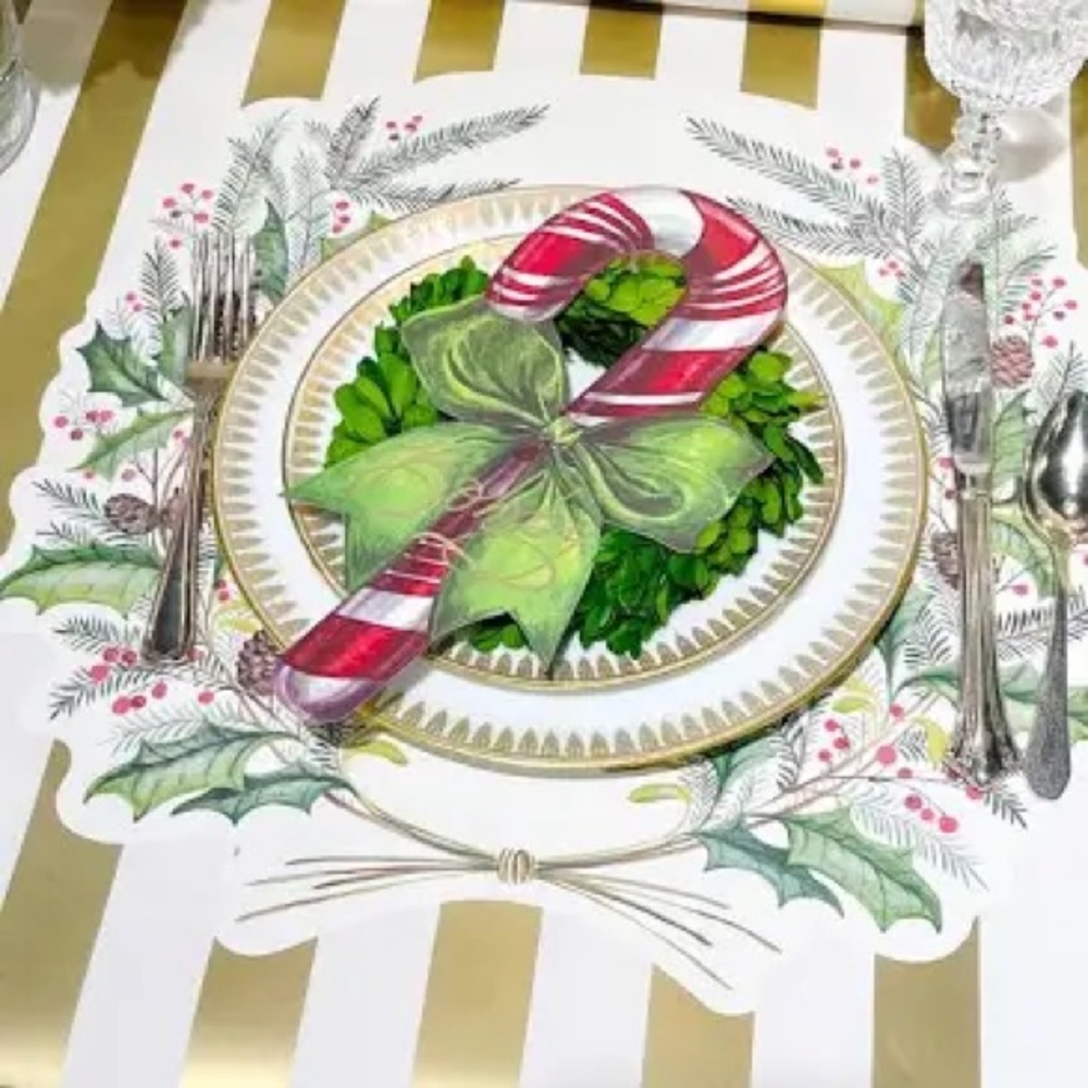 Hester and Cook DIE-CUT CHRISTMAS SPRIGS PLACEMAT pack of 12 - Picture 4 of 6